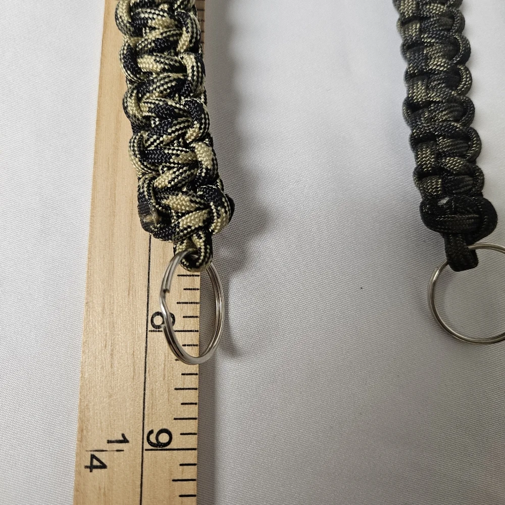 Paracord Keychain Set with Carabiner -‎ Black, Green, Tan